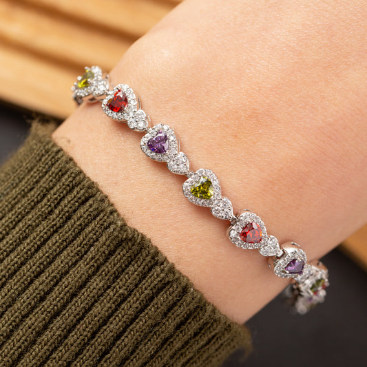 Gourmette ARC-EN-COEUR en plaqué OR