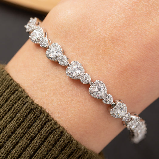 Gourmette ARC-EN-COEUR en plaqué OR