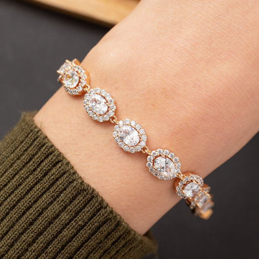 Gourmette ARC-EN-COEUR en plaqué OR