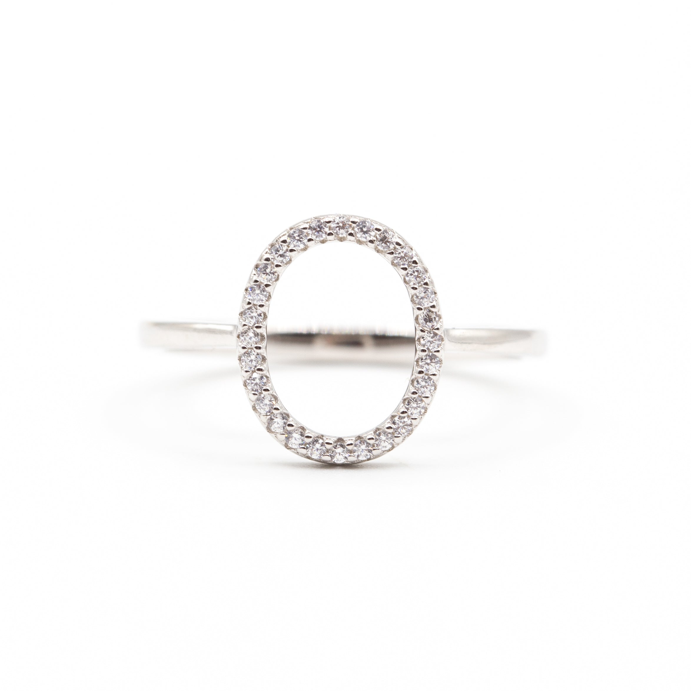 Bague argent rhodié tendance simple