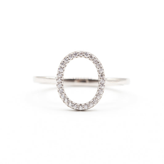 Bague argent rhodié tendance simple