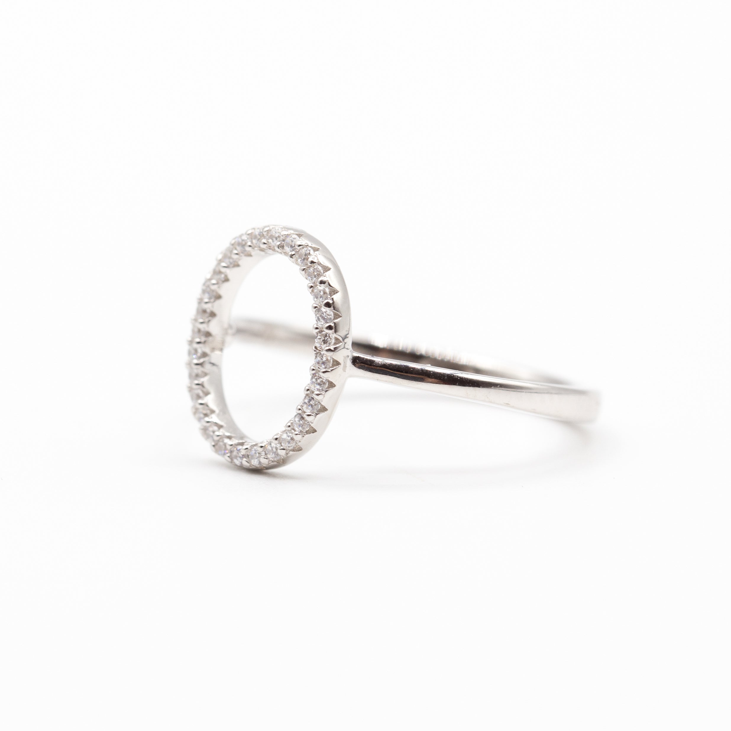 Bague argent rhodié tendance simple