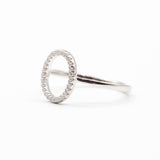 Bague argent rhodié tendance simple