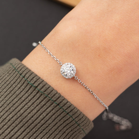 Gourmette en argent rhodié garantie