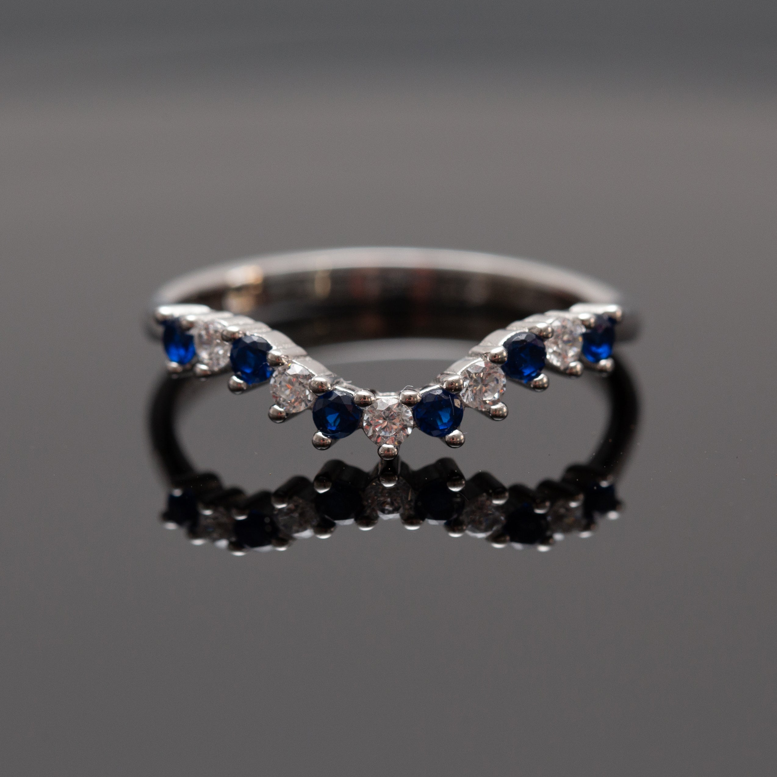 Bague argent rhodié tendance simple