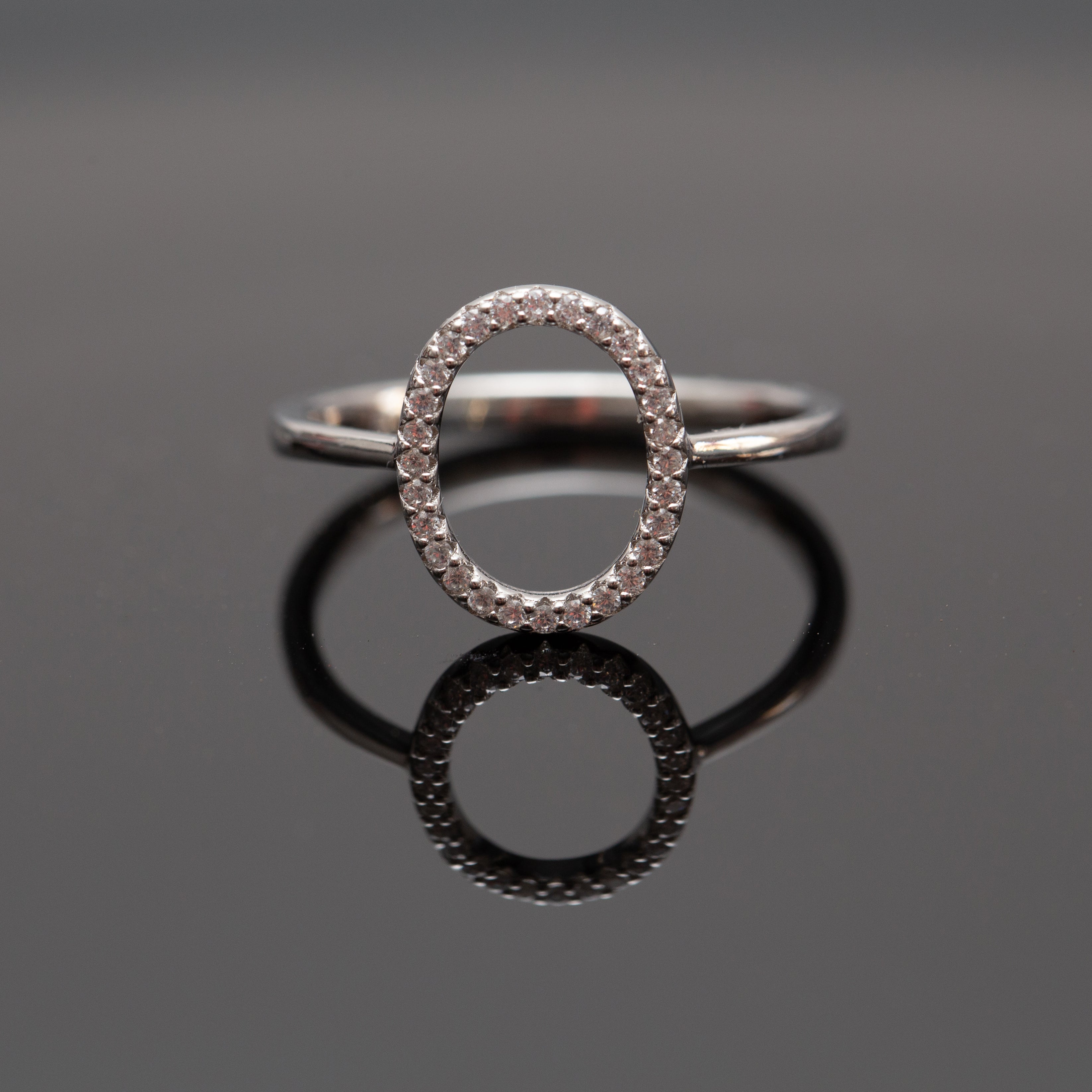 Bague argent rhodié tendance simple