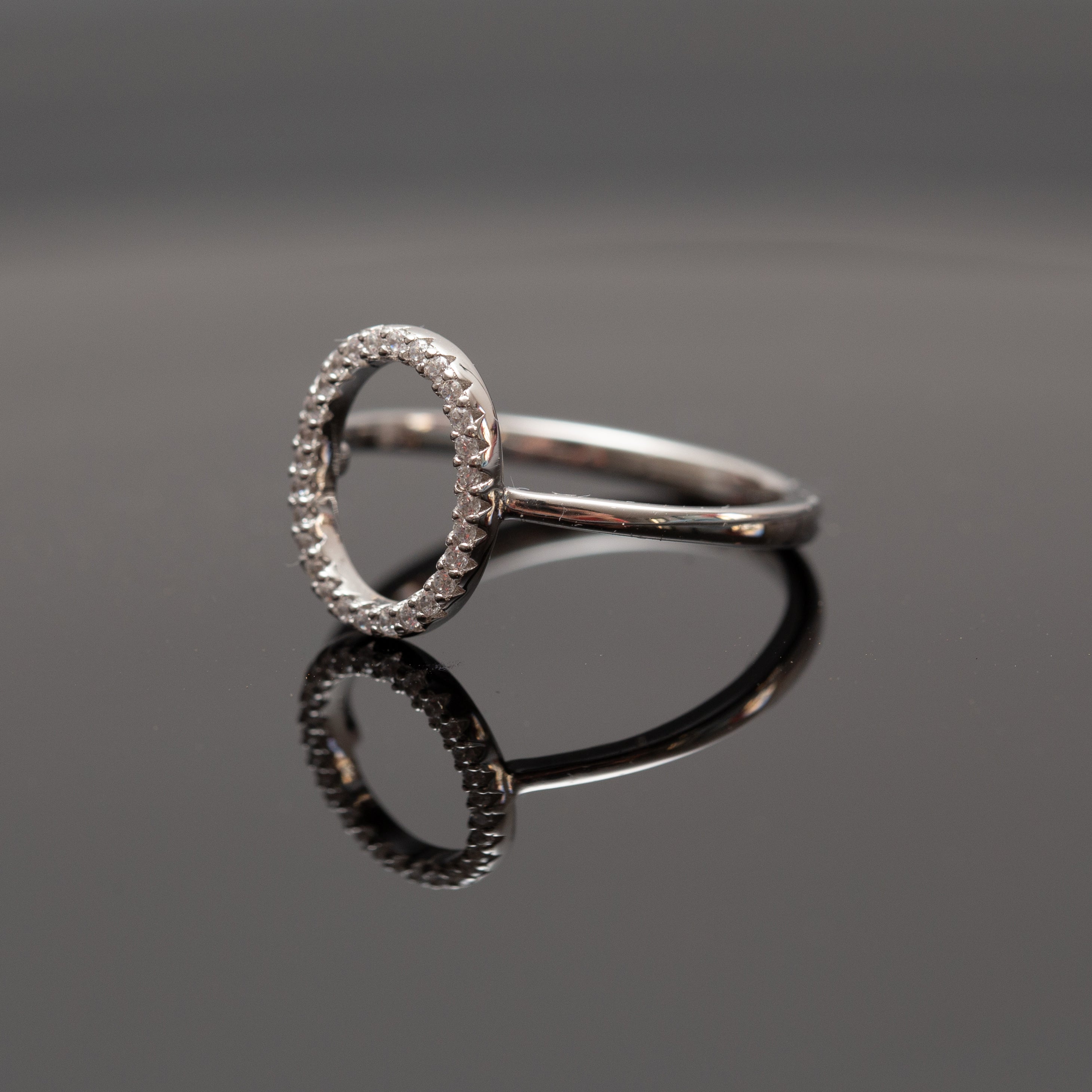 Bague argent rhodié tendance simple