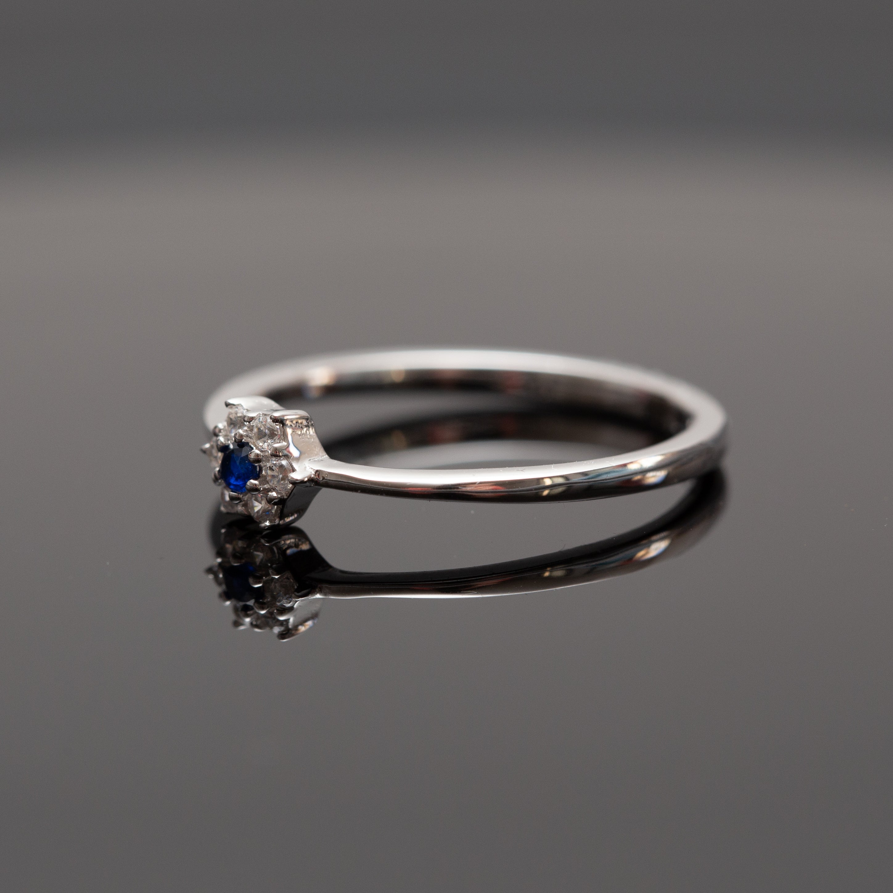 Bague argent rhodié tendance simple