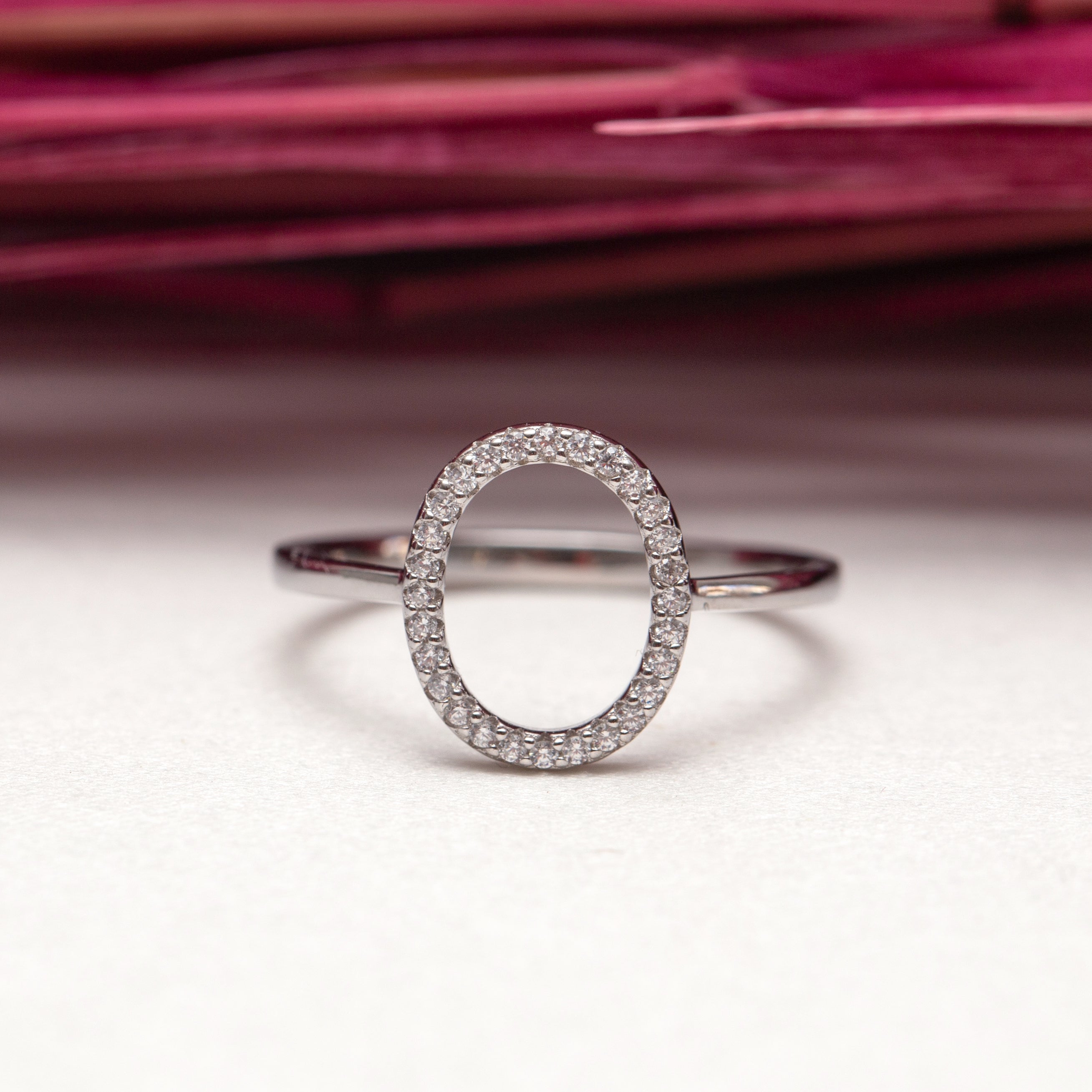 Bague argent rhodié tendance simple