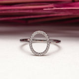 Bague argent rhodié tendance simple