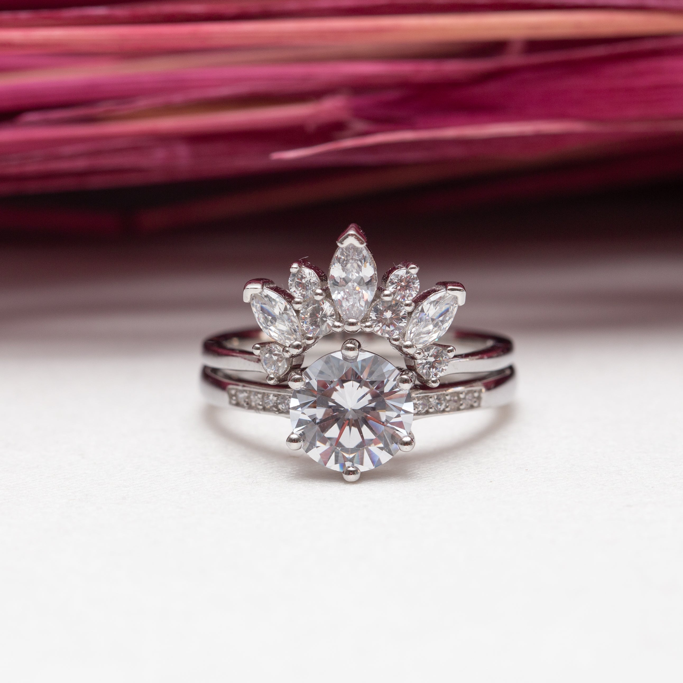 Bague argent rhodié doublée tendance