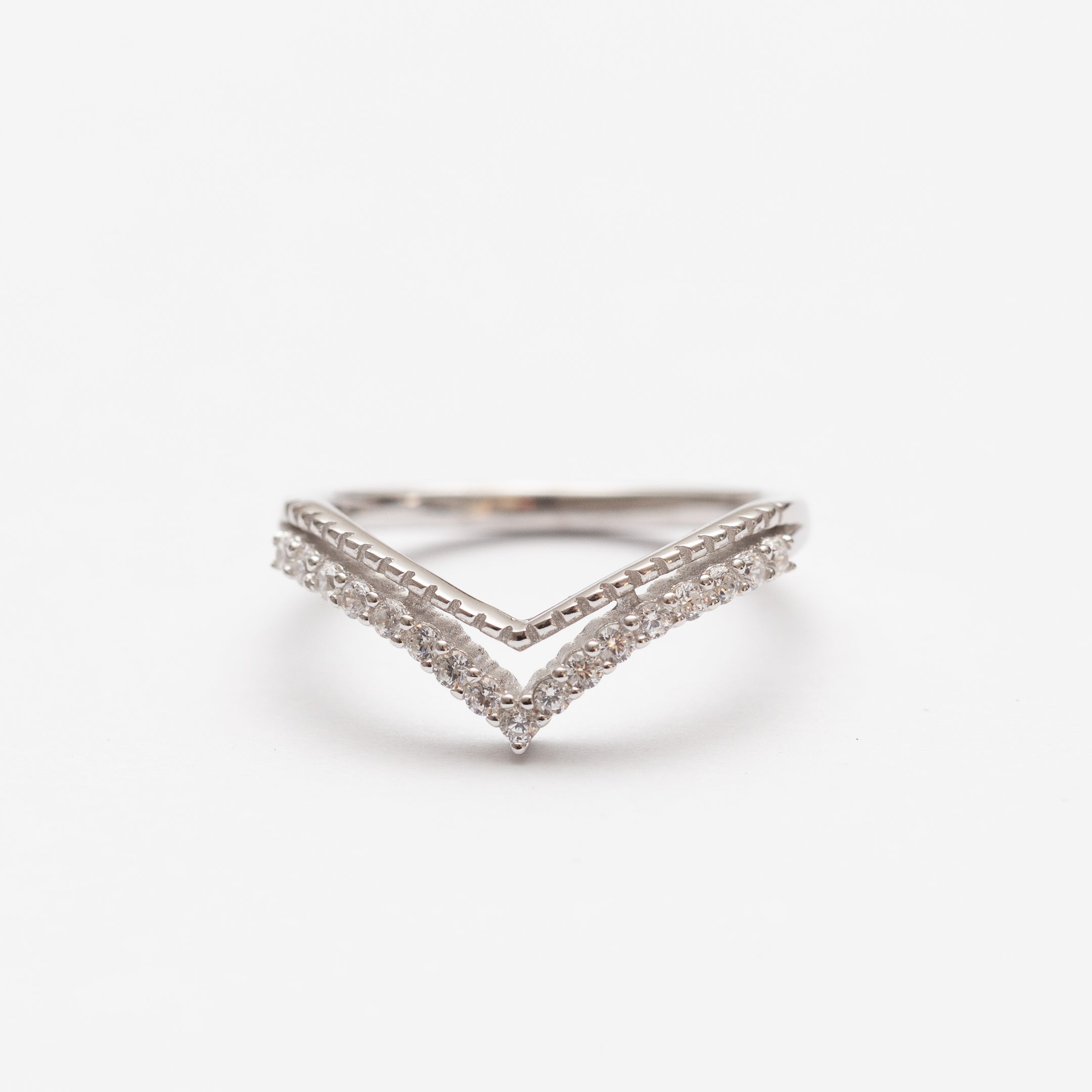 Bague en argent rhodie tendance