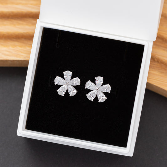 Boucles d'oreilles en argent rhodié garanties