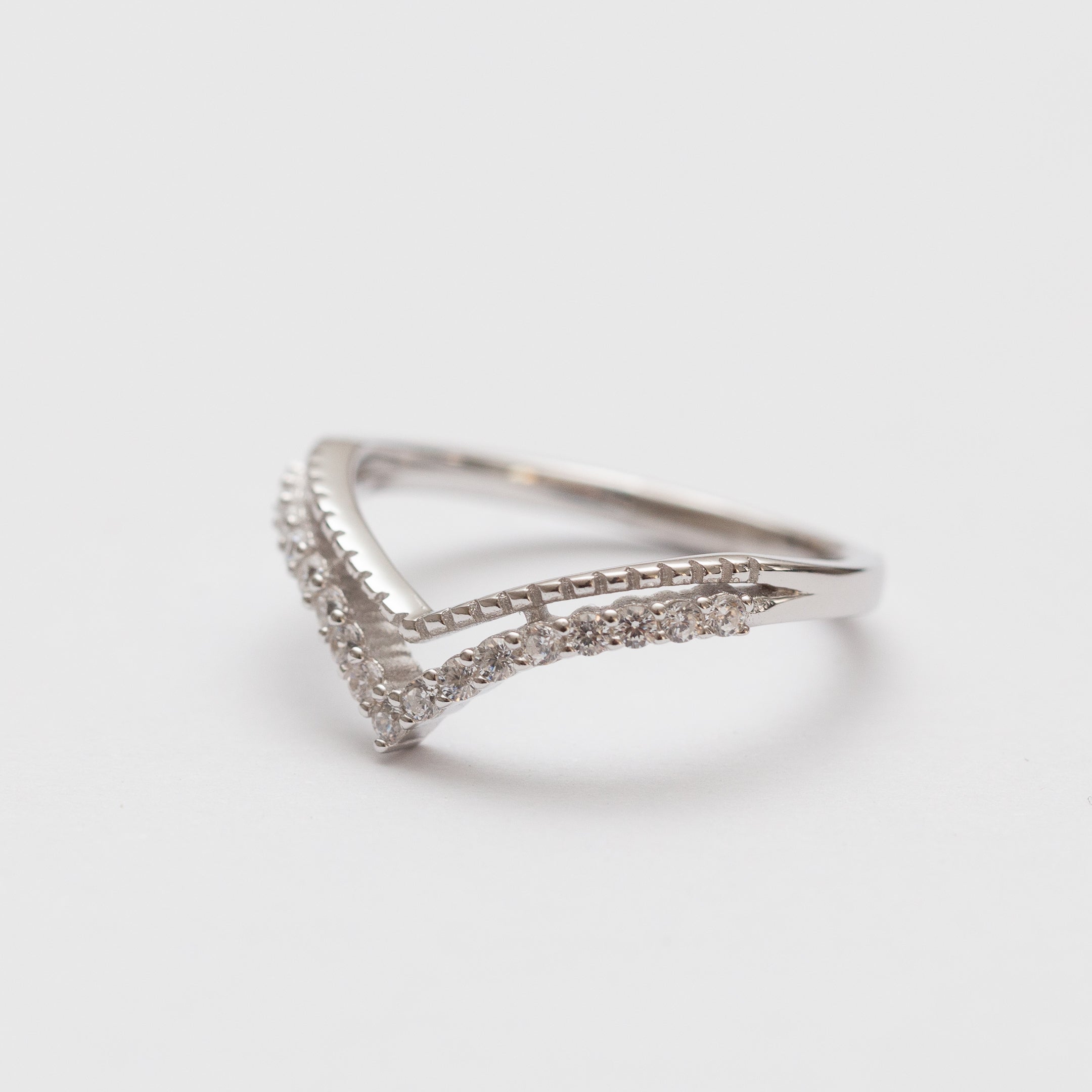 Bague en argent rhodie tendance