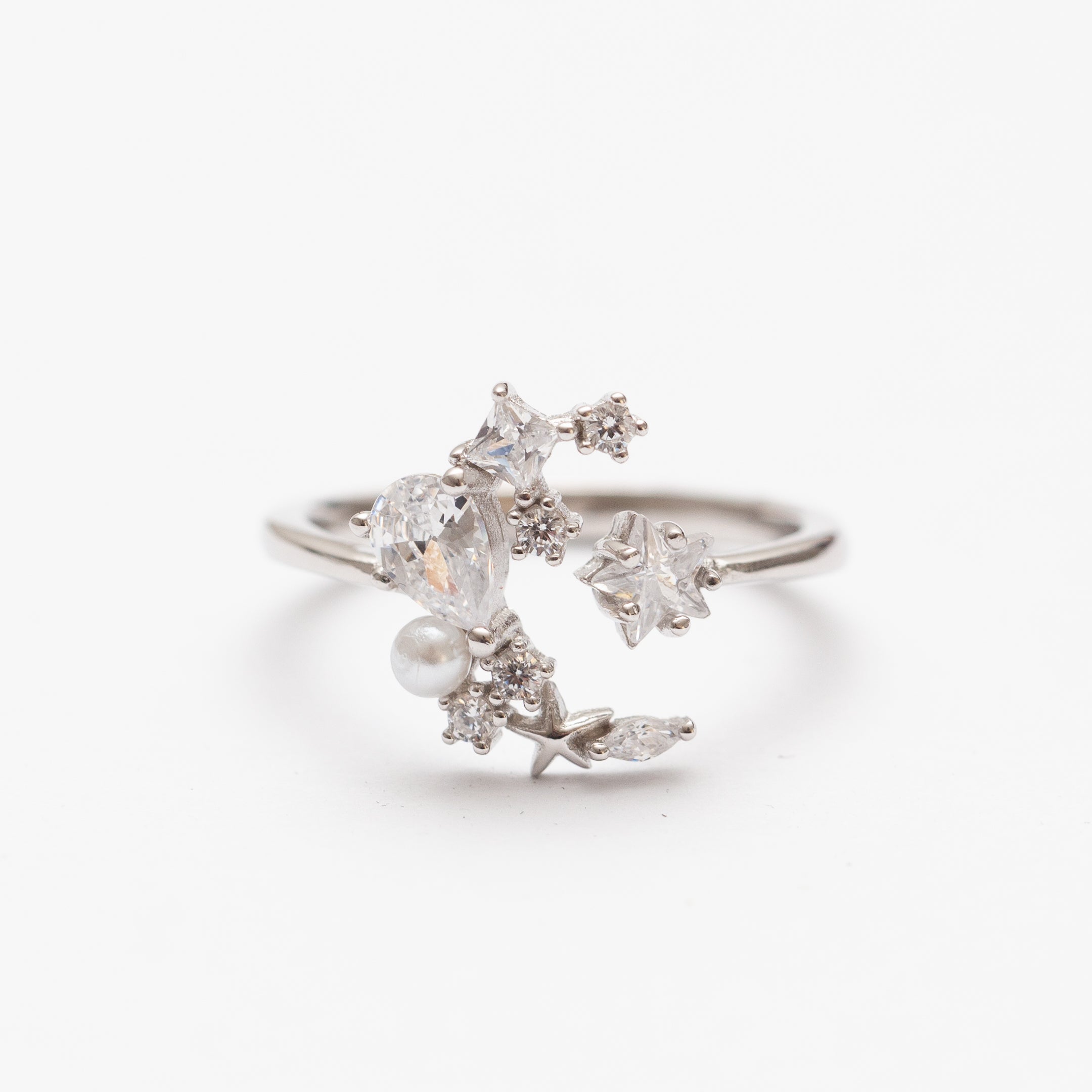 Bague en argent rhodie tendance