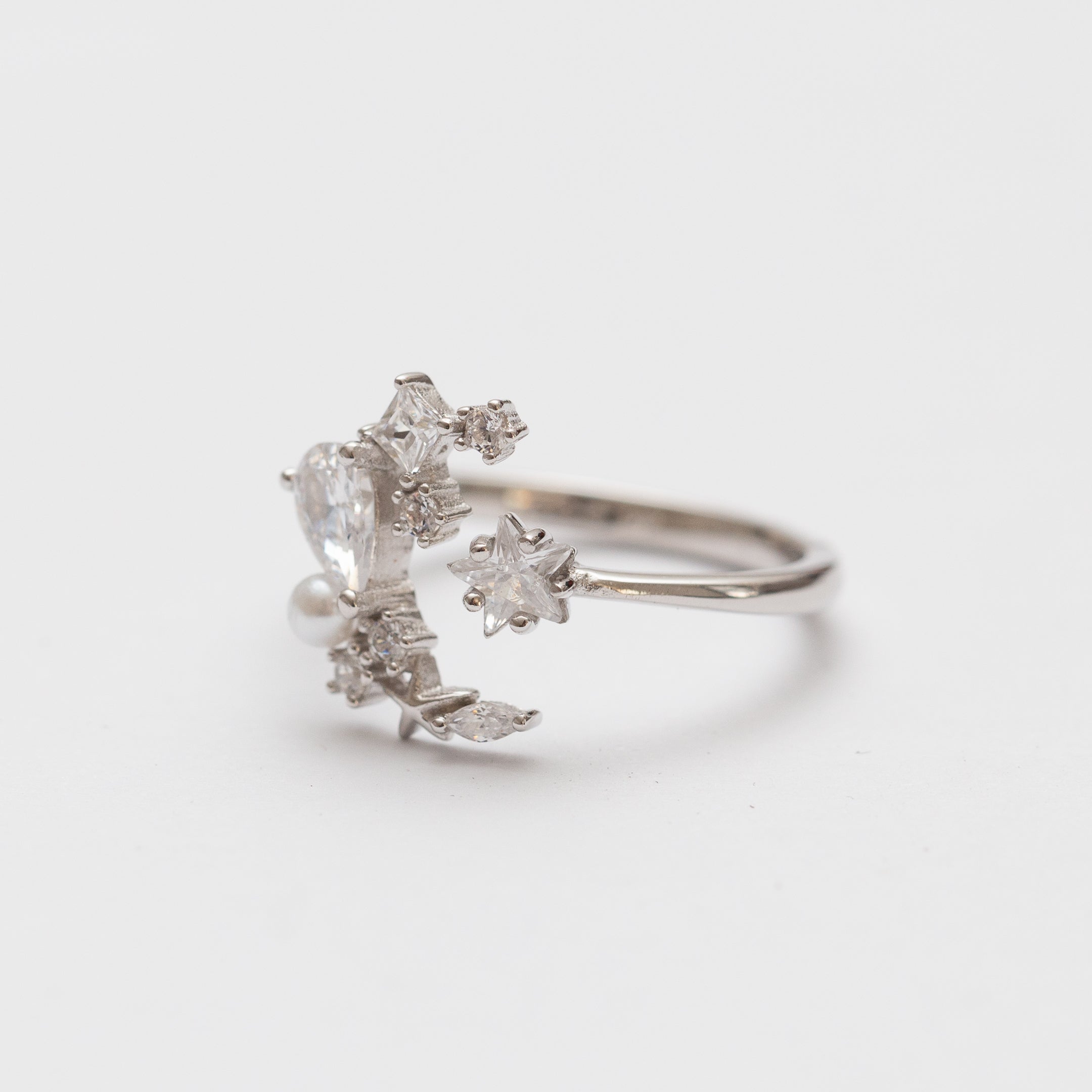 Bague en argent rhodie tendance