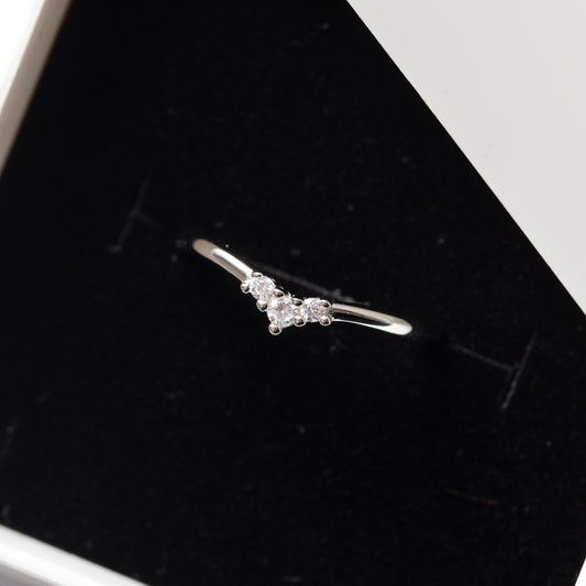 Bague en argent rhodie tendance