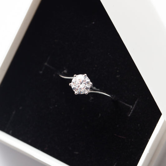 Bague en argent rhodie tendance
