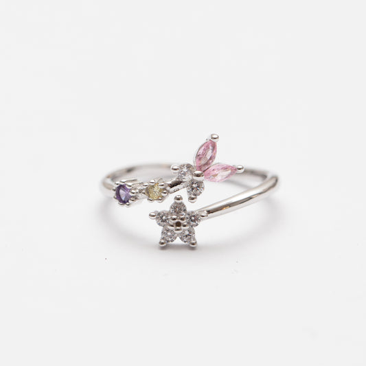 Bague en argent rhodie tendance