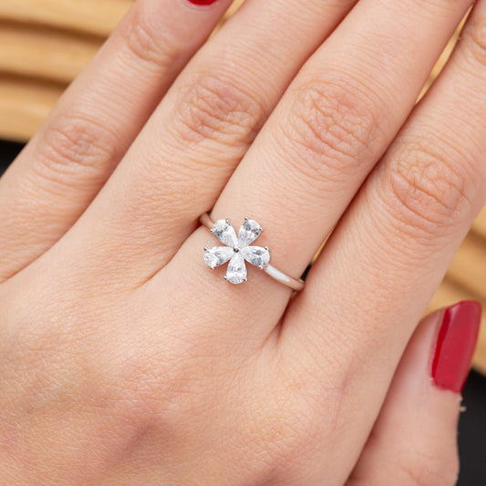 Bague en argent rhodié garantie