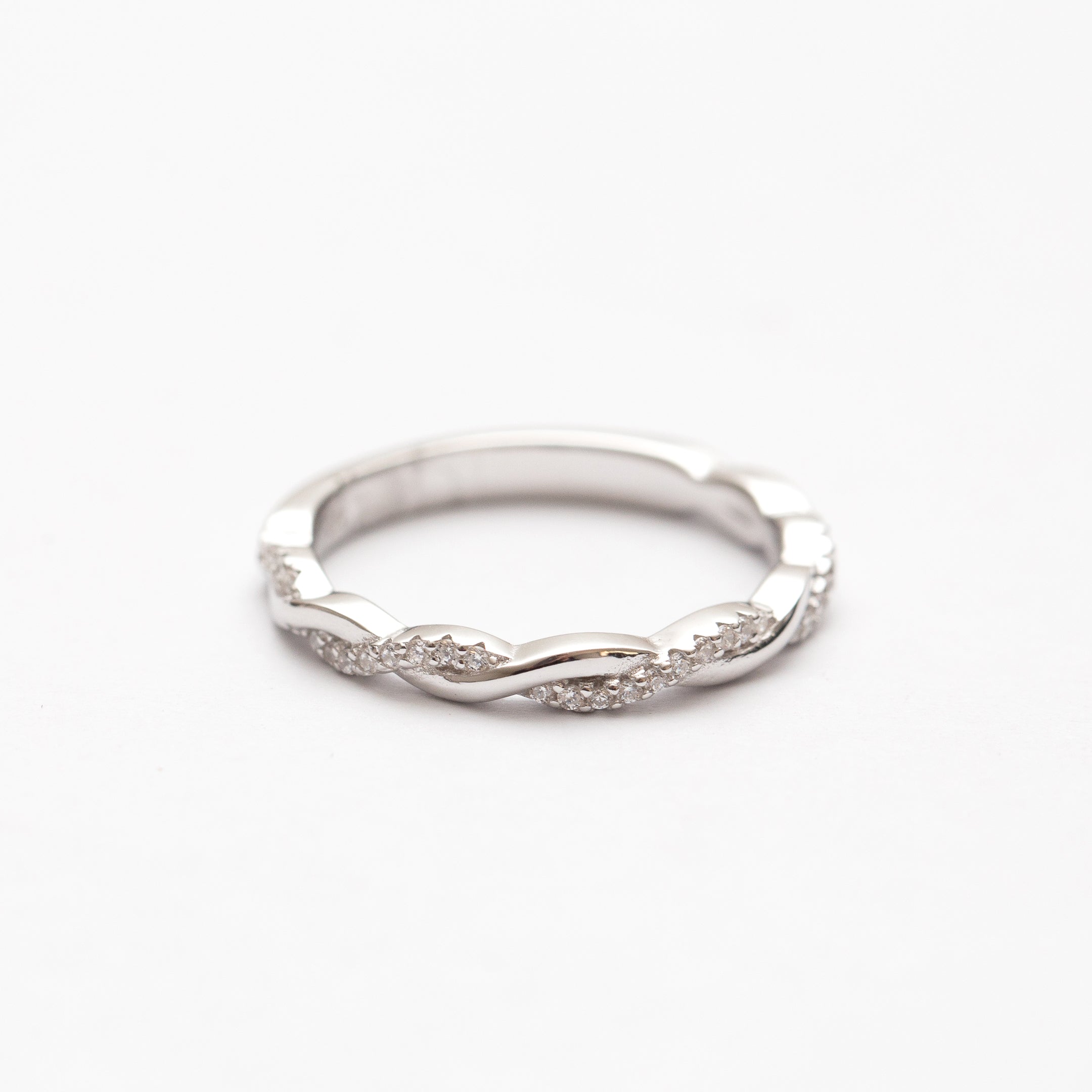 Bague en argent rhodie tendance
