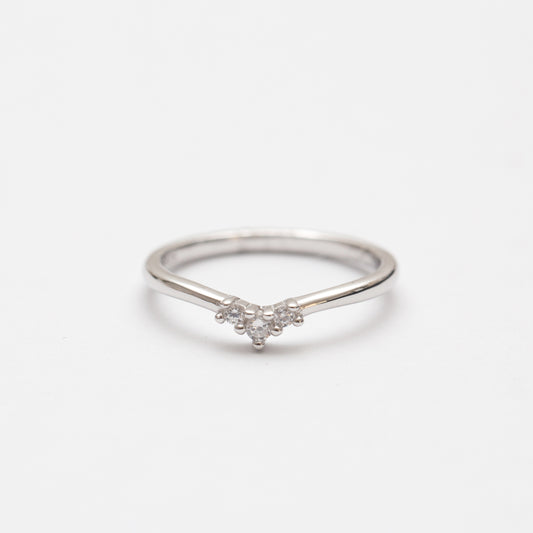 Bague en argent rhodie tendance