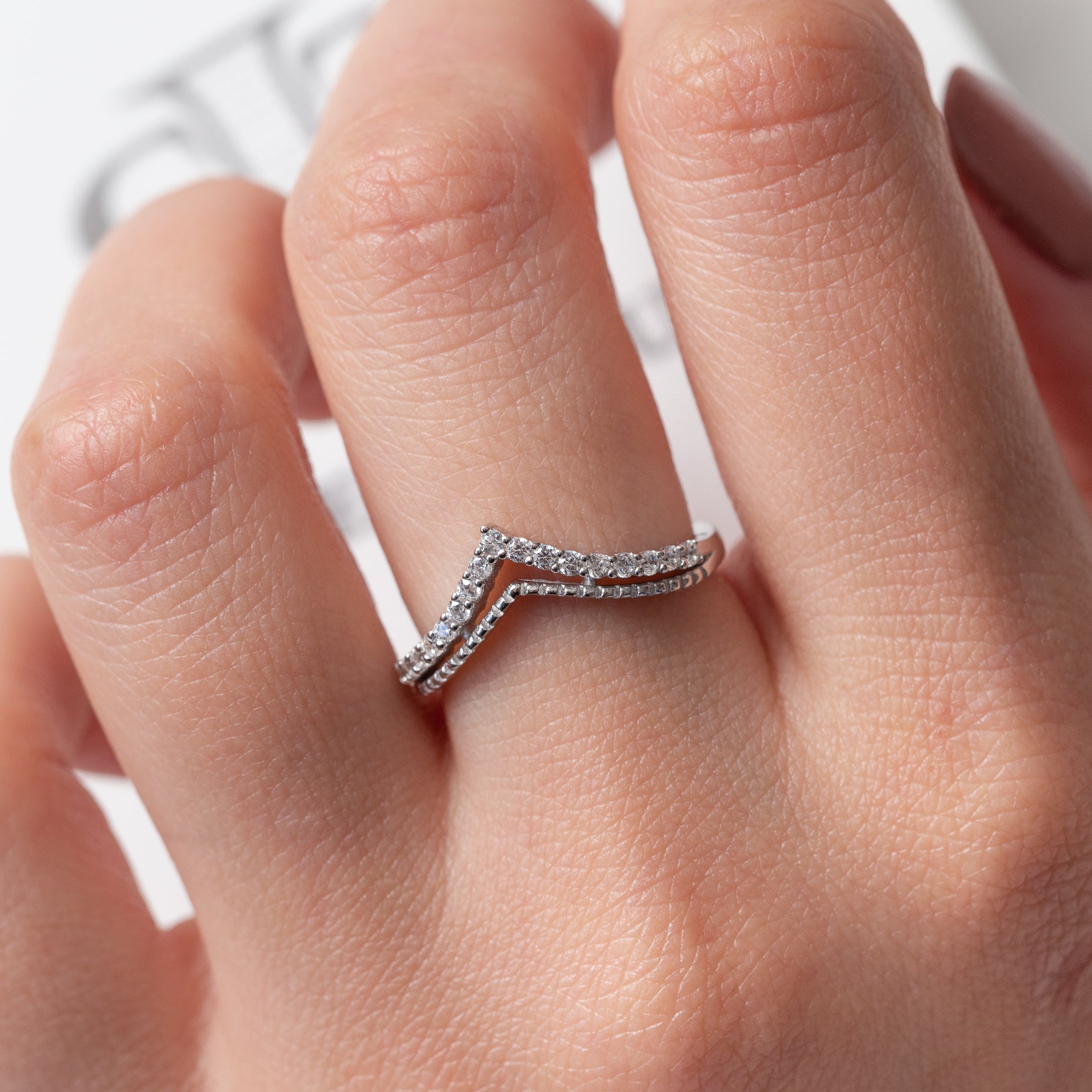 Bague en argent rhodie tendance