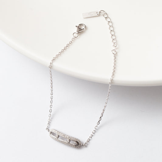 Gourmette en argent rhodié tendance