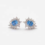 Boucles d'oreilles en argent rhodié tendance