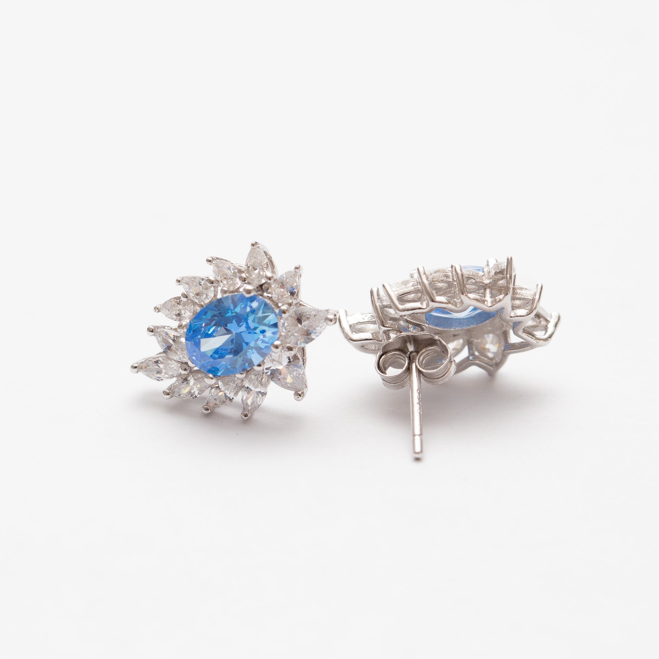 Boucles d'oreilles en argent rhodié tendance