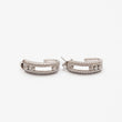 Boucles d'oreilles en argent rhodié tendance