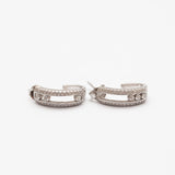 Boucles d'oreilles en argent rhodié tendance