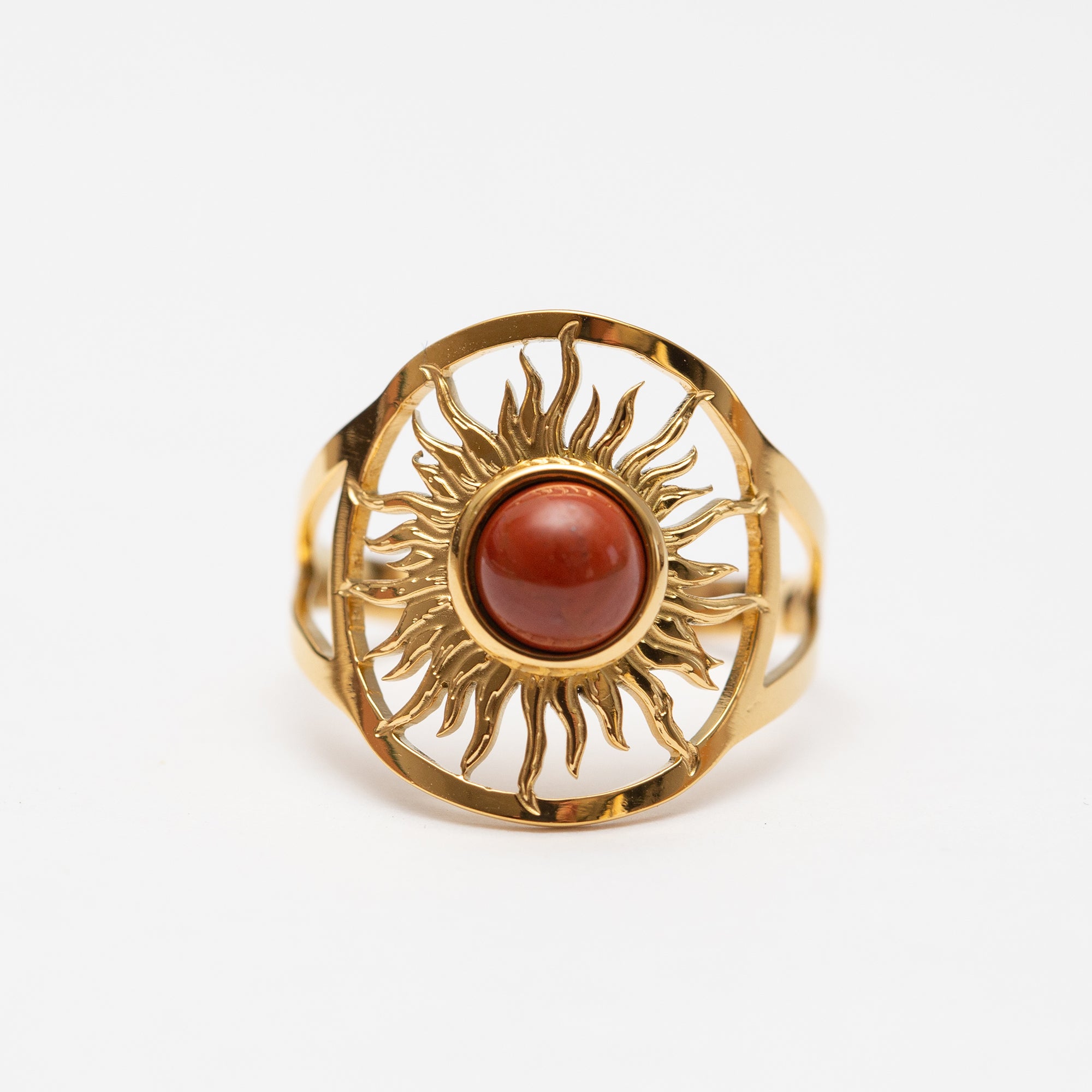 Bague Acier tendance - Pierre naturelle