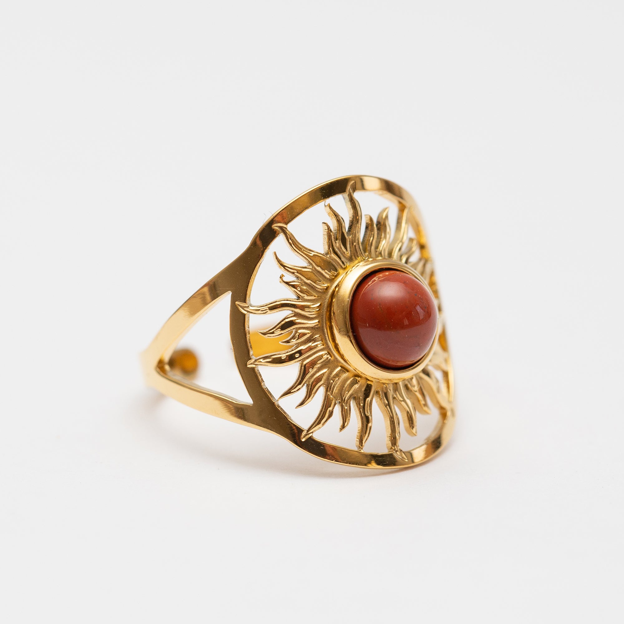 Bague Acier tendance - Pierre naturelle