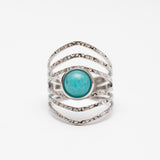 Bague Acier tendance - Pierre naturelle