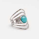 Bague Acier tendance - Pierre naturelle