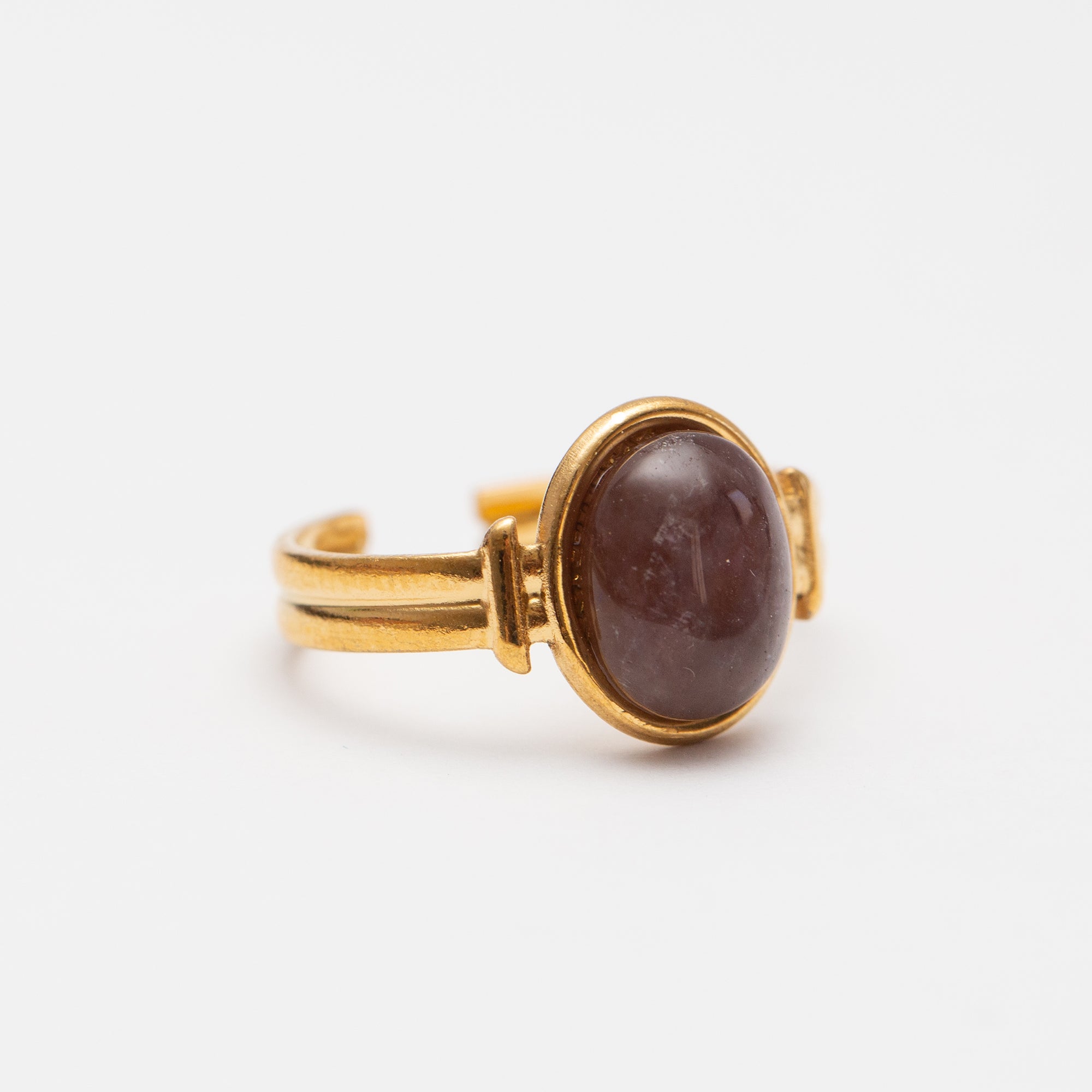 Bague Acier tendance - Pierre naturelle