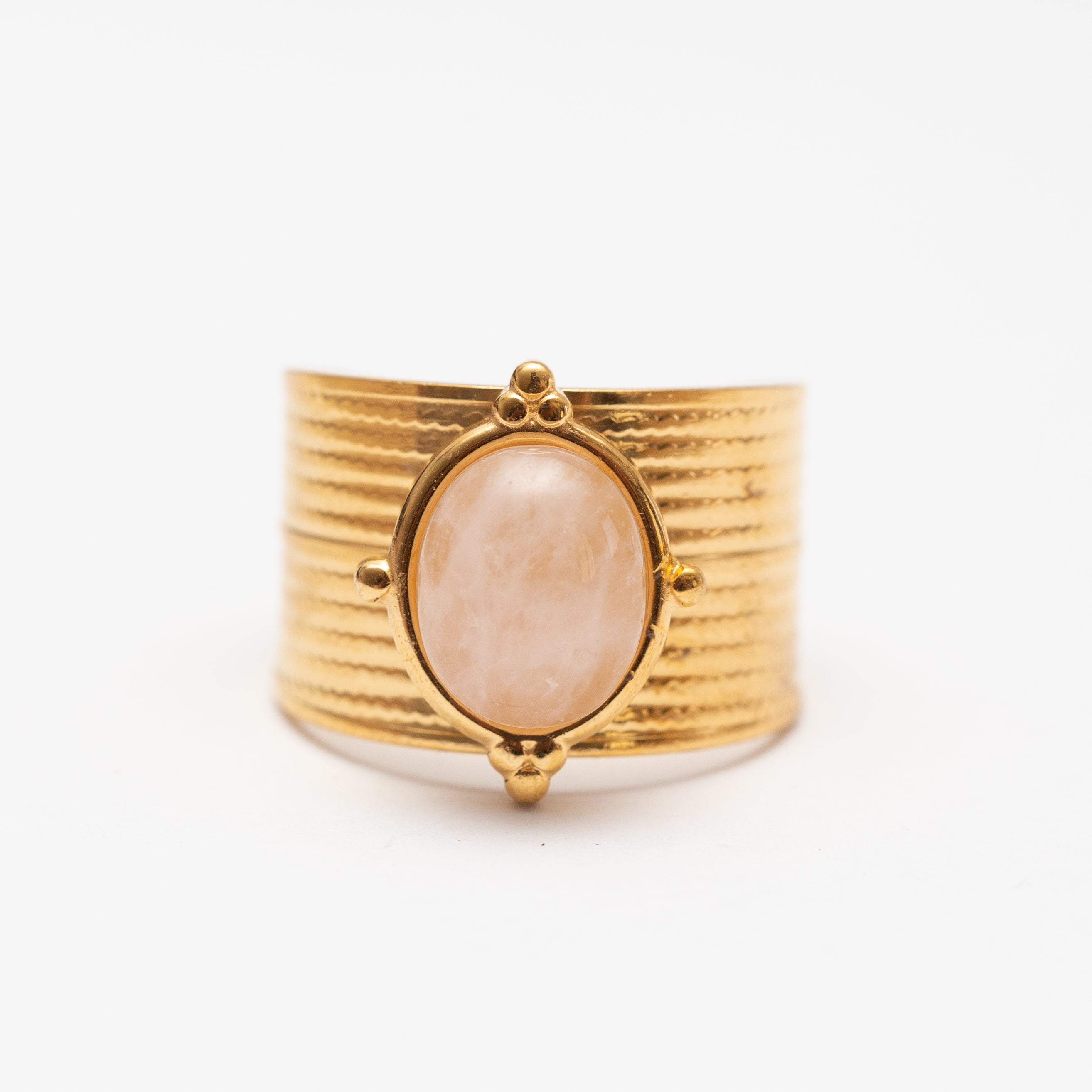 Bague Acier tendance - Pierre Naturelle