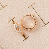 Boucles d'oreilles 18K en Plaqué Or Pierres Zirconium Fines