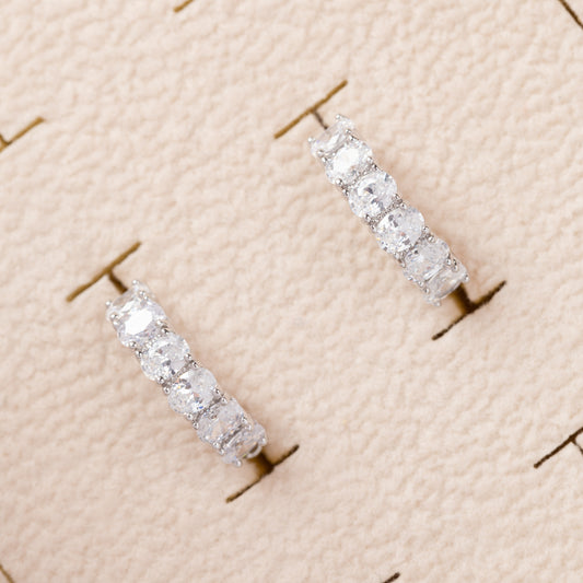 Boucles d'oreilles 14K en Plaqué Or Blanc