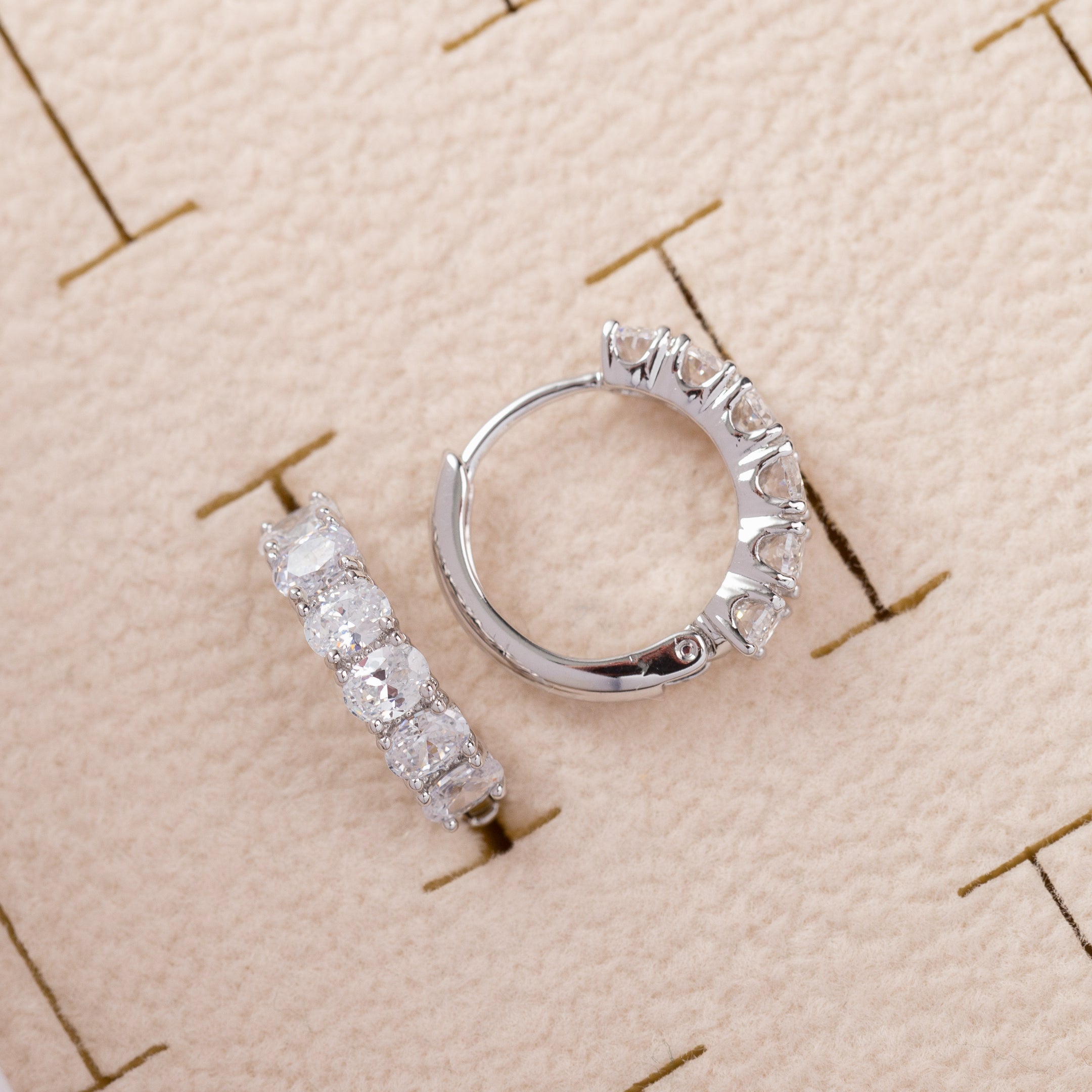 Boucles d'oreilles 14K en Plaqué Or Blanc