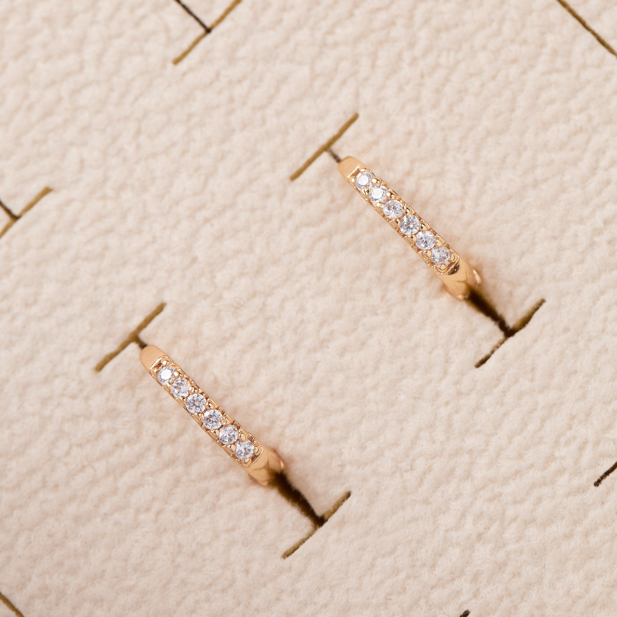 Boucles d'oreilles 18K en Plaqué Or Pierres Zirconium Fines