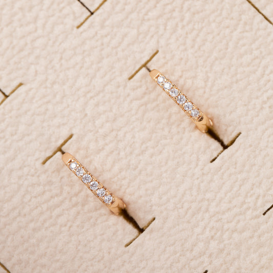 Boucles d'oreilles 18K en Plaqué Or Pierres Zirconium Fines