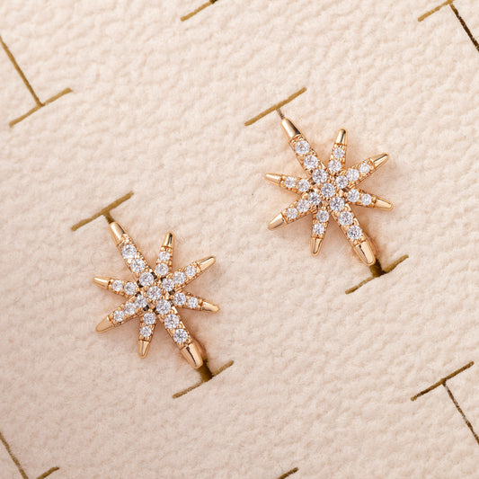 Boucles d'oreilles 18K en Plaqué Or Pierres Zirconium Fines