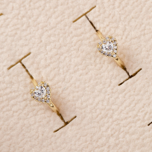 Boucles d'oreilles 14K en Plaqué Or Pierres Zirconium Fines