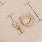 Boucles d'oreilles 14K en Plaqué Or Pierres Zirconium Fines