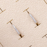 Boucles d'oreilles 14K en Plaqué Or Blanc Pierres Zirconium Fines