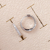 Boucles d'oreilles 14K en Plaqué Or Blanc Pierres Zirconium Fines