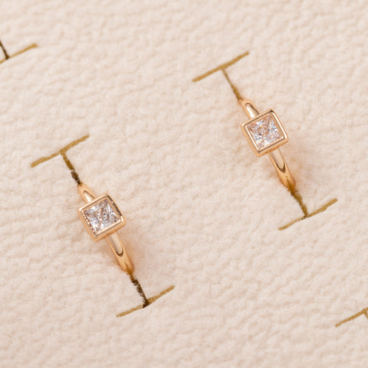 Boucles d'oreilles 18K en Plaqué Or Pierres Zirconium Fines