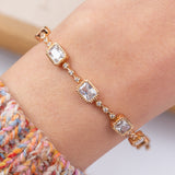 Gourmette 18K en Plaqué Or Pierres Zirconium